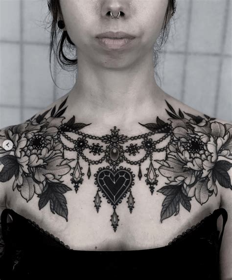 small female cute chest tattoos|50 Striking Chest Tattoo Designs for Women